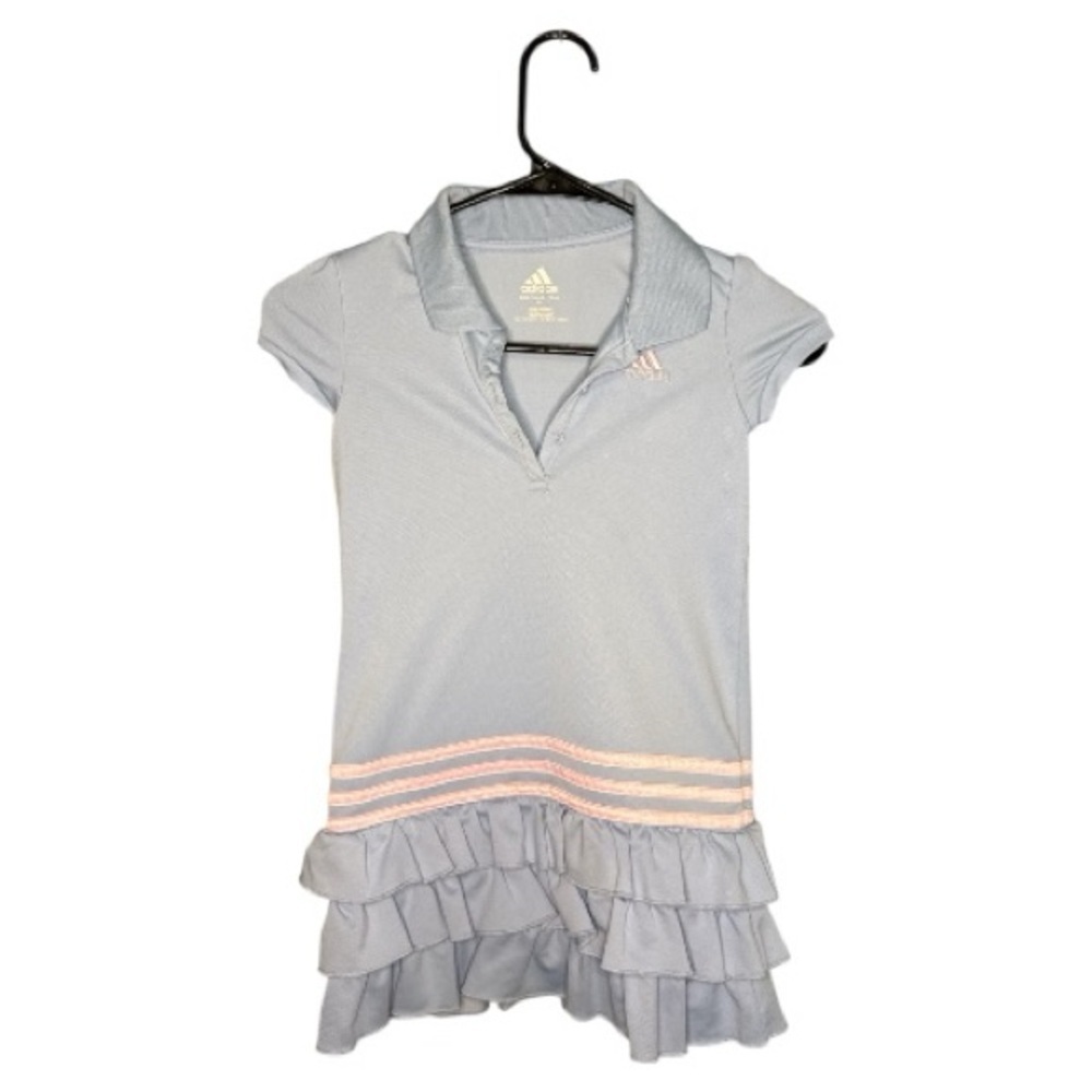 Adidas Sky Blue Polo Dress with Soft Pink Accents